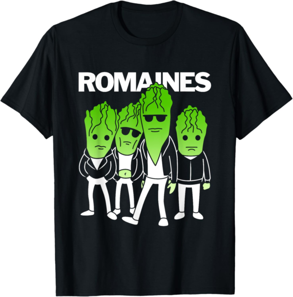 Romaines T-Shirt - Punk Rock Lettuce Parody Vegan - Image 2